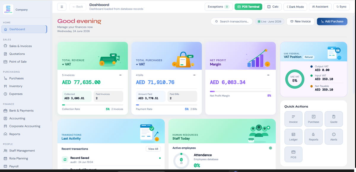 ETaxFlow live UK tax dashboard